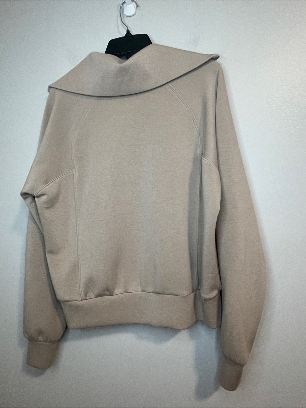 SPANX Air Essentials Half-Zip Pullover Sweatshirt in Taupe - Picture 2 of 5